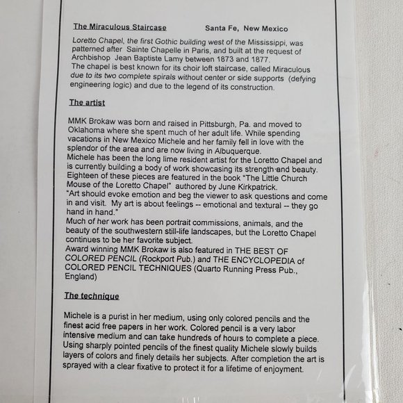 The Miraculous Staircase Print by Artist MMK Brokaw 10" x 8" - Picture 2 of 7